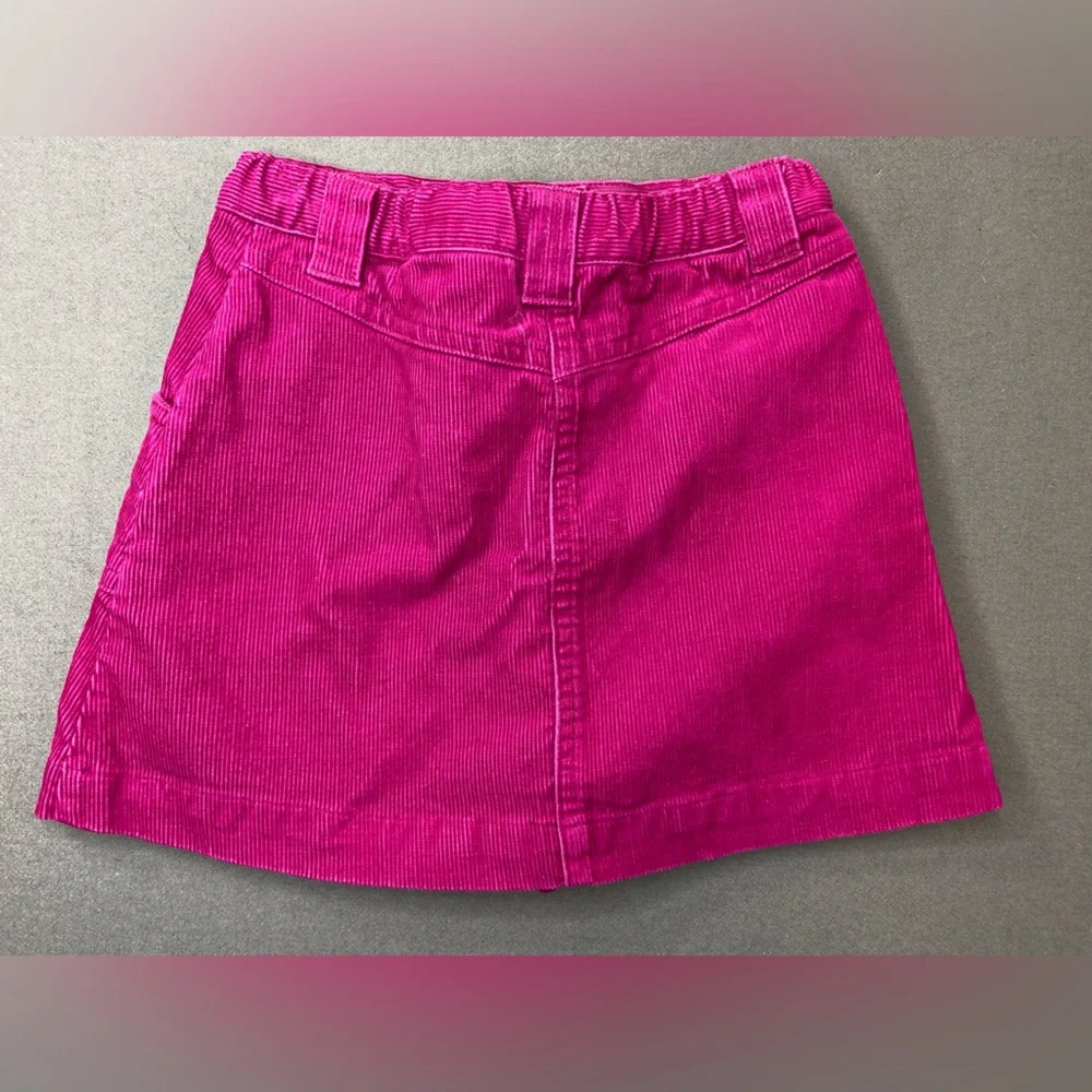 Gymboree Skort Adjustable waist Hot Pink Corduroy Floral Embroidery Size 5